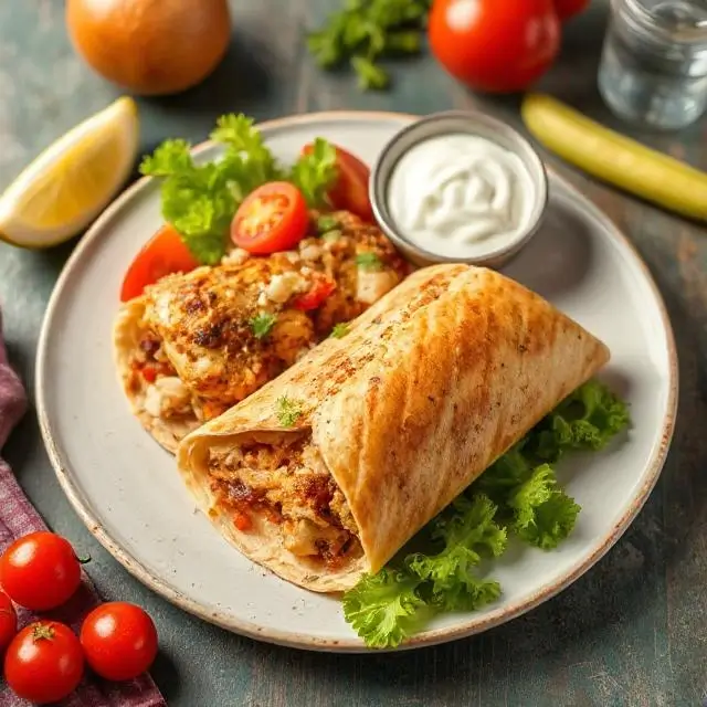 A delicious plate of Chicken Shawarma